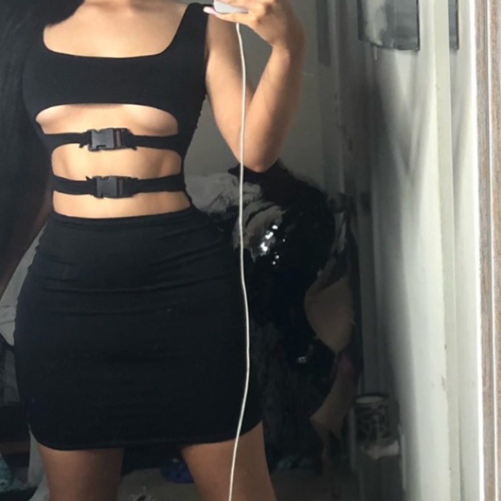 Brand new black buckle dress